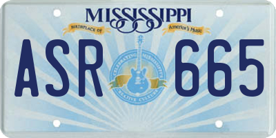 MS license plate ASR665