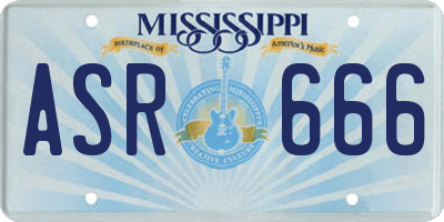 MS license plate ASR666
