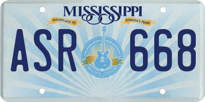 MS license plate ASR668
