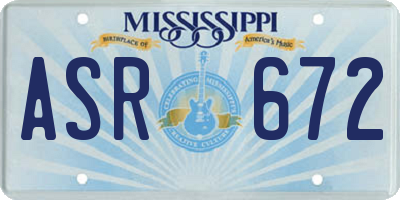 MS license plate ASR672