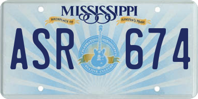 MS license plate ASR674