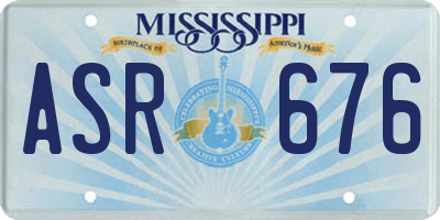 MS license plate ASR676