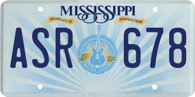 MS license plate ASR678