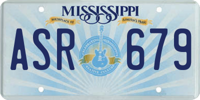 MS license plate ASR679