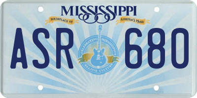 MS license plate ASR680
