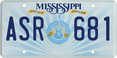 MS license plate ASR681