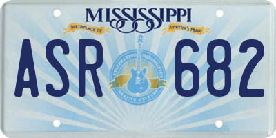 MS license plate ASR682