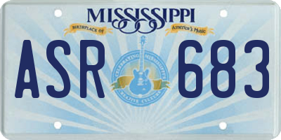 MS license plate ASR683