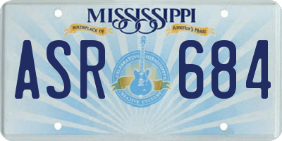 MS license plate ASR684