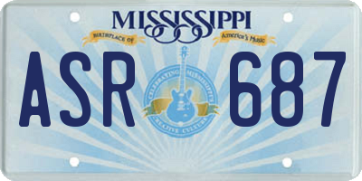 MS license plate ASR687