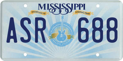 MS license plate ASR688
