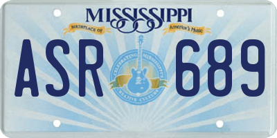 MS license plate ASR689