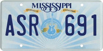 MS license plate ASR691