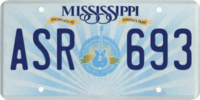 MS license plate ASR693