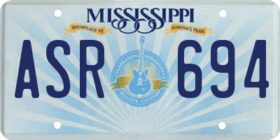 MS license plate ASR694