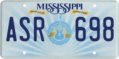 MS license plate ASR698