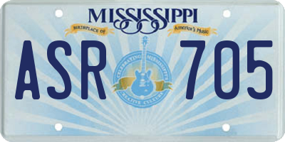 MS license plate ASR705