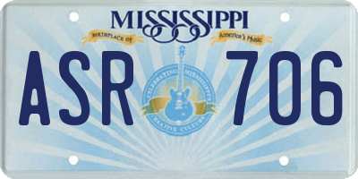 MS license plate ASR706