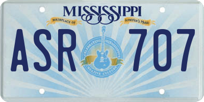MS license plate ASR707