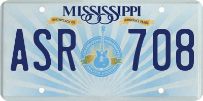 MS license plate ASR708