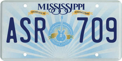 MS license plate ASR709