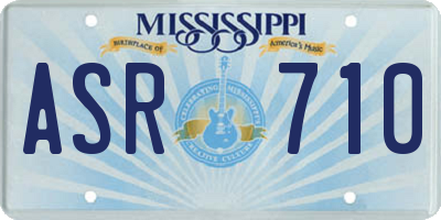 MS license plate ASR710