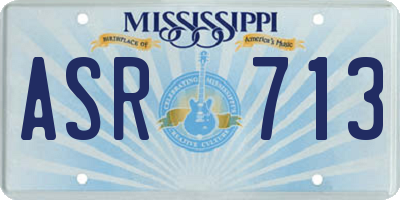 MS license plate ASR713