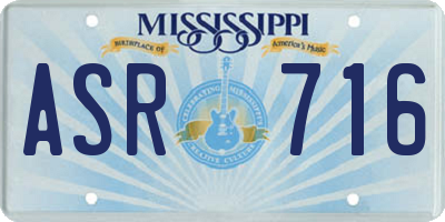 MS license plate ASR716