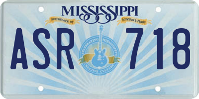 MS license plate ASR718