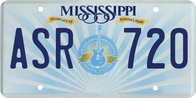 MS license plate ASR720
