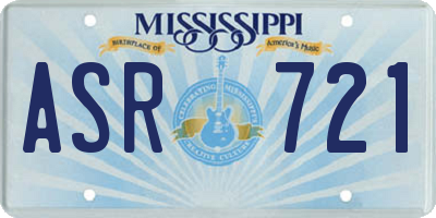 MS license plate ASR721