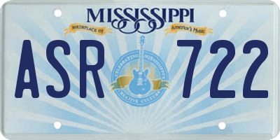 MS license plate ASR722