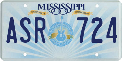 MS license plate ASR724