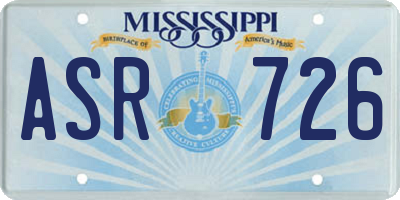 MS license plate ASR726