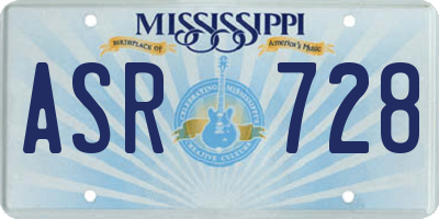 MS license plate ASR728