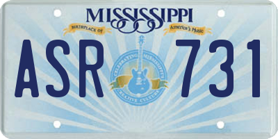MS license plate ASR731