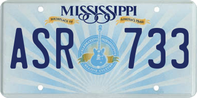 MS license plate ASR733