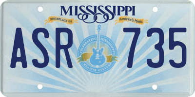 MS license plate ASR735