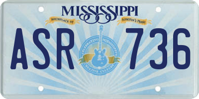 MS license plate ASR736
