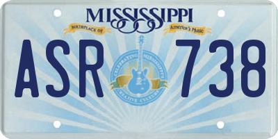 MS license plate ASR738