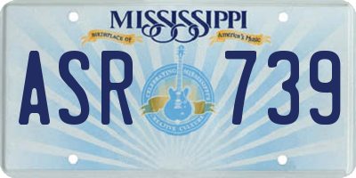 MS license plate ASR739