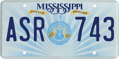 MS license plate ASR743