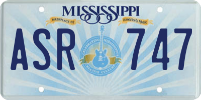 MS license plate ASR747