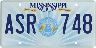 MS license plate ASR748