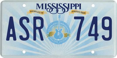 MS license plate ASR749