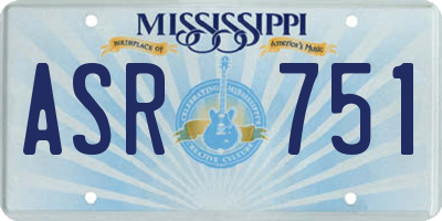 MS license plate ASR751