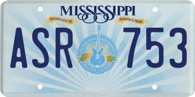 MS license plate ASR753