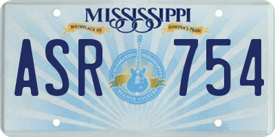 MS license plate ASR754