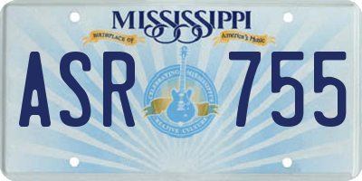 MS license plate ASR755