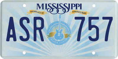 MS license plate ASR757